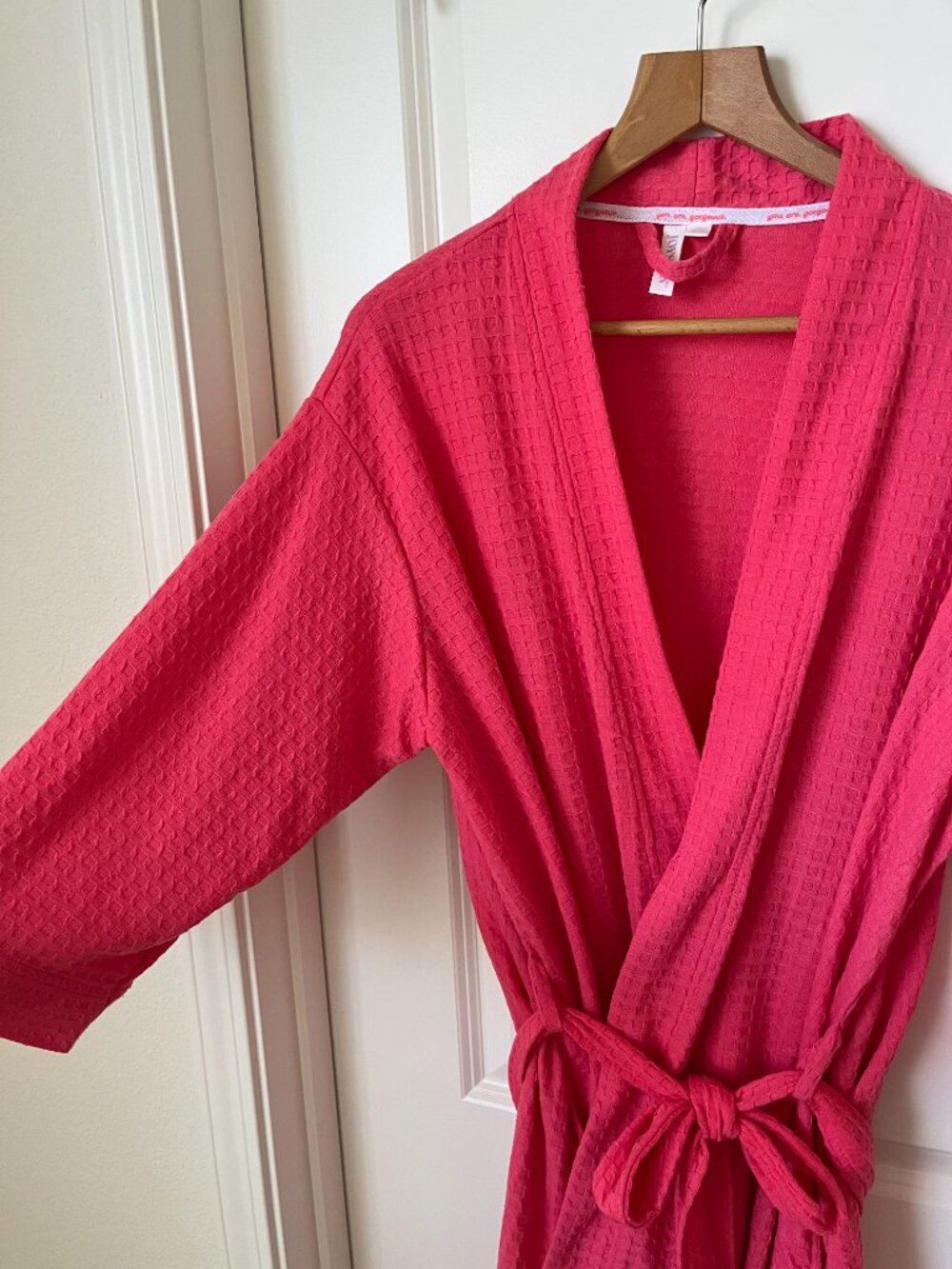 Waffle Fabric Bath Robe - Picture 2 of 3